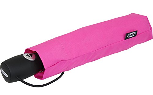 iX-brella Leichter Solider Taschenschirm mit Auf-Zu-Automatik - mid Class - neon-pink