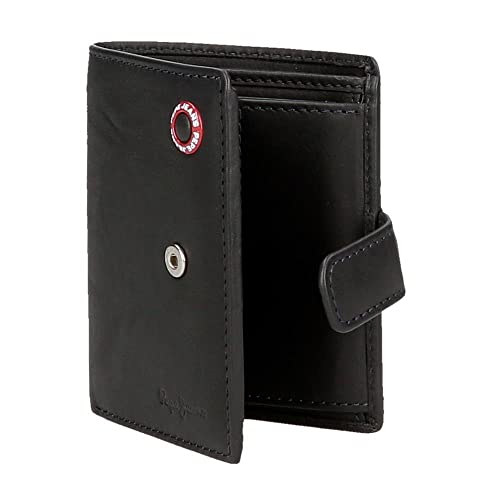 Pepe Jeans Para Hombre. 7371233 Cartera De Piel Badge MarróN Con Cierre De Clic -8.5X10.5X1Cm- (Osfa), Casual, Marino - 5