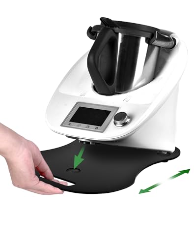 Gleitbrett für Thermomix TM6 TM5, Brett für Thermomix mit Rollen, Leicht Gleitendes Acryl Rollbrett/Slider - Schwarz Hoc...