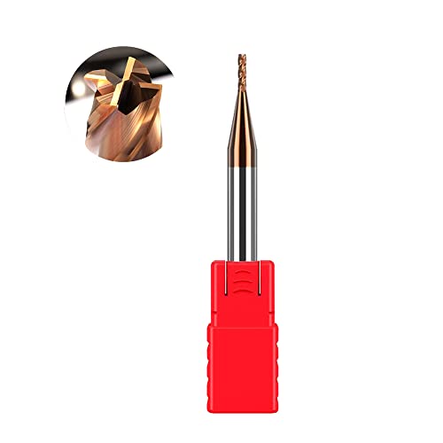 ASNOMY Fraise VHM 1 mm à queue en métal dur, revêtement AlTiN 55 HRC à 4 coupes, perçage, fraisage, rectification, CNC, carbure de tungstène
