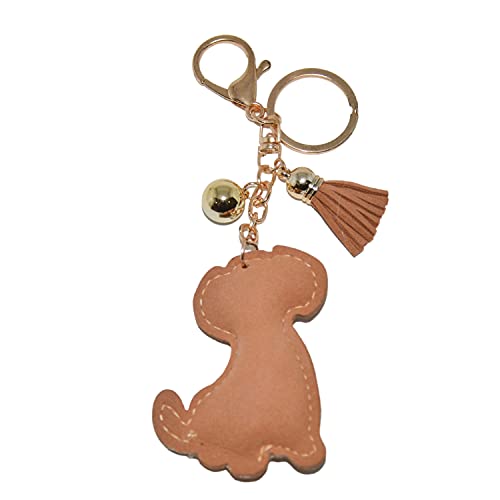 Popfizzy Brown Dog Keychain for Dog Lovers, Rhinestone Puppy Purse Charms for Women and Girls, Backpack Key Fob, Dog Gifts2