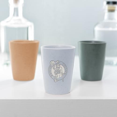 Rico Industries NBA Basketball Boston Celtics Baby Blue 2oz Ceramic Shot Glass for Fans, Laser Engraved In Trendy Color Single Shot Glass - image 4