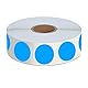 1500 Stück blaue runde Farbcodierungs aufkleber, Inventar etiketten mit Perforationslinie in Rolle (2,5 cm Durchmesser)