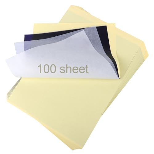 TOSAVGA 100 Blatt Tattoo Transferpapier, A4 Stencil Papier, Tattoo Papier, Tattoo Papier zum Bedrucken, Transferpapier Tattoo für Den Kommerziellen und Persönlichen Gebrauch, stencil papier tattoo
