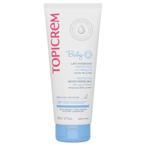Topicrem - Baby, Lait Hydratant Protecteur pour Bébé, Visage & Corps - Hydrate 48h, Nourrit, Protège la Peau - Texture Onctueuse, Parfum Délicat, Peaux...