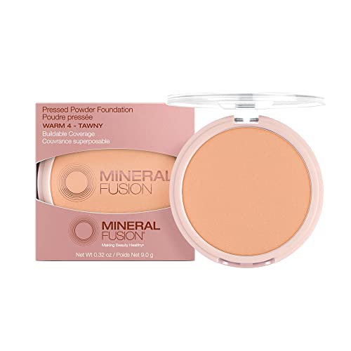 Mineral Fusion Pressed Powder Foundation, Warm 4, 0.32 Ounce