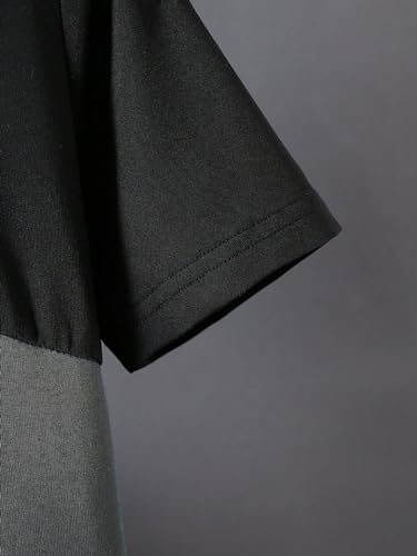 SweatyRocks Boy's Letter Tees Graphic Print Tops Color Block Crewneck Short Sleeve Casual T Shirts4