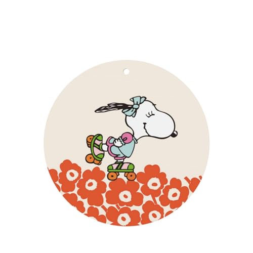 スヌーピー 花柄 オレンジ 【6枚入り】車用 芳香剤 ハンギング 吊り下げ お部屋 空間用 かわいい グッズ