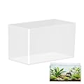 Mini Aquarium - 29x15x15.5cm PET Tiny Fish Tank | Extra Clear Glass Terrariums Shrimp Spider And Bowl | Mini Habitat For Men Women And Temporary Space