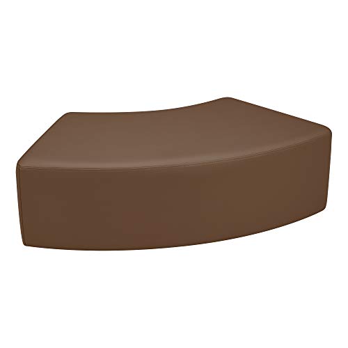 Image of Sprogs 12 inch H Structured S-Curve Stool -Flexible Modular Collaborative Soft Seating for Office, Home, Lounge and School Classrooms with Durable Frame & Set of 6 inch Legs Add-on -Chocolate