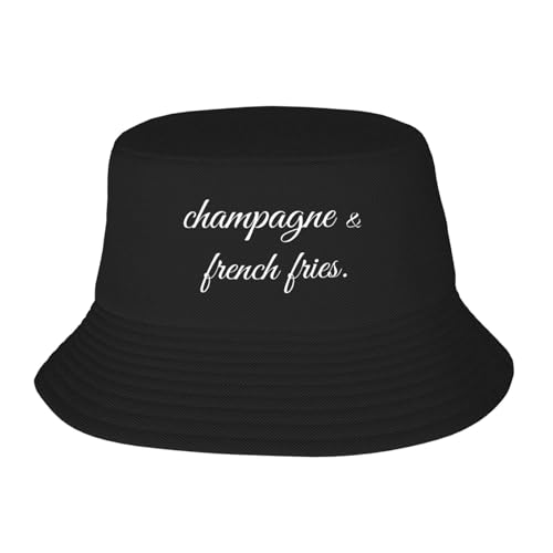 Champagne and French Fries Bucket Hat Packable Sun Hats for Men Women