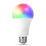  Bombilla LED inteligente con WiFi SS Shevan, regulable, 10 W, 1000 lm, E27, multicolor, compatible con Alexa Echo, Google Home e IFTTT, A19 90 W, bombilla RGB de cambio de color equivalente