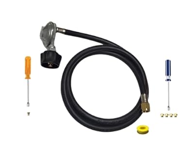 CUSTOM Propane Conversion Kit from NG to LP Fit For Weber Spirit 330/335 - 5' Propane Hose and Regulator Assembly - Detailed Instructions - PreDrilled LP Orifices Including Side & Sear Burner Orifices