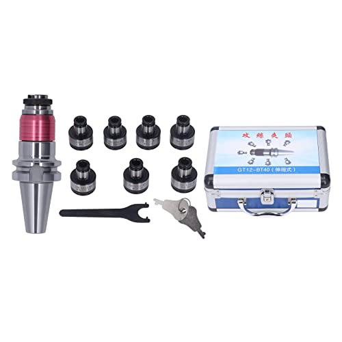 FLEXMAN 11Pcs M3~M16 Tapping Collet Set, BT40 GT12 Alloy Steel Tool Holder Workholding with 7P Collets CNC Chuck Kit for Engraving Machine Milling Lathe Tool