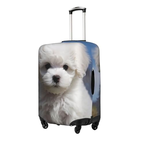 Travel Luggage Cover Anti-Scratch Suitcase Cover Protector Elastic Thicken Luggage Protector Washable Baggage Covers Bichon Frise Dog Suitcase Sleeve Fit 18-32 Inch Luggage Large2