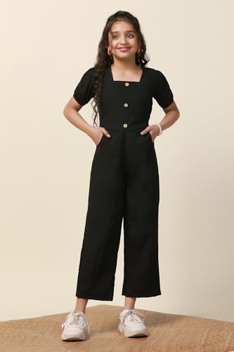 Image of Fashion Dream Girl's Ankle Length Solid Jumpsuit