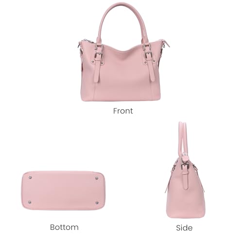 Image of HESHE Leather Purses and Handbag for Women Shoulder Bag Tote Top Handle Bag | Genuine Designer Large Capcity Hobo Crossbody Satchel Travel Work Ladies Zippered Ladies Daily Bag Adjustable Long Strap