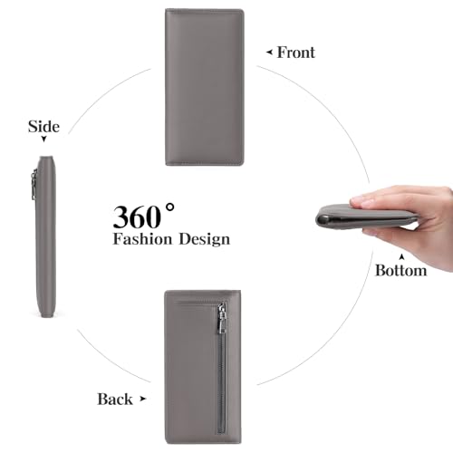 Image of GOIACII Slim Wallet for Women Rfid Blocking Ladies Purse Credit Card Holder with Zip Pocket Bifold