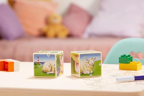 Kosmos 697365 - Soundwürfel Bauernhof, Lernspielzeug mit Geräuschen, für Kinder ab 2 Jahre, Spielzeug für Kleinkinder, Tiergeräusche, Geräusche von Pferd, Kuh, Schaf, Gans, Hahn, Schwein,