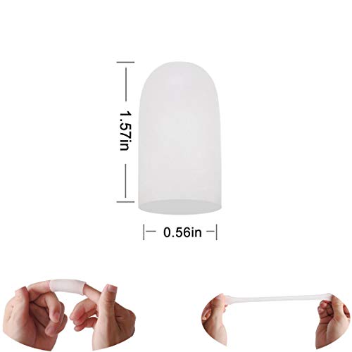 16 Pieces Gel Toe Caps, Silicone Toe Protector Toe Covers, Gel Toe Cushion To Protect Toe From Rubbing, Ingrown Toenails, Corns, Blisters, Hammer Toes And Other Painful Toe Problems (White) #TOP1