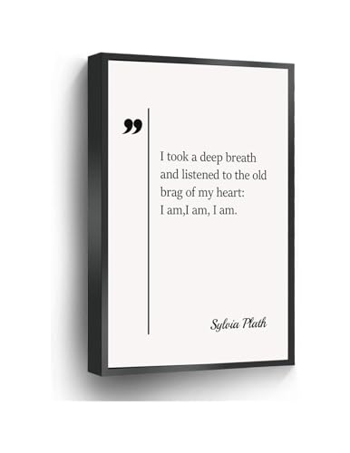 Cuadro motivacional Sylvia Plath enmarcado, arte inspirador para tu zona de estudio de 20x30cm