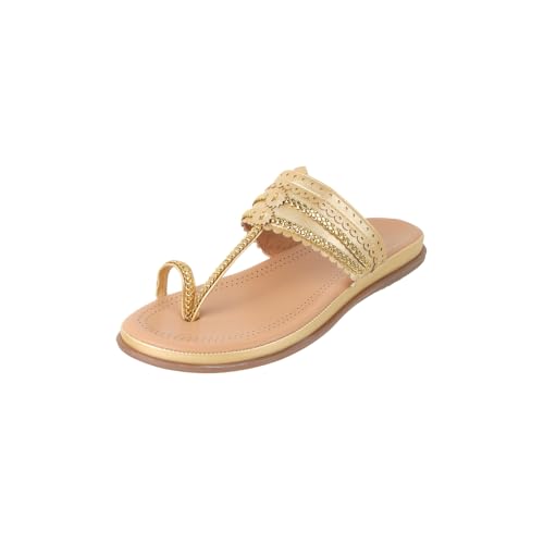 Image of Metro Women Flat Kolhapuri Comfort Chappal