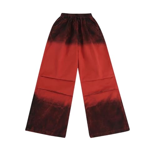 Girls Elasticated Waist Jeans Retro Gradient Loose Denim Pants with Pockets Kids Girls Ruffle Wide Leg Pants Streetwear2