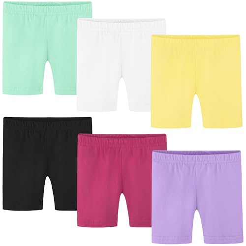 Image of Ruisita 6 Pack Toddler Girls Cotton Bike Shorts Cartwheel Safety Shorts
