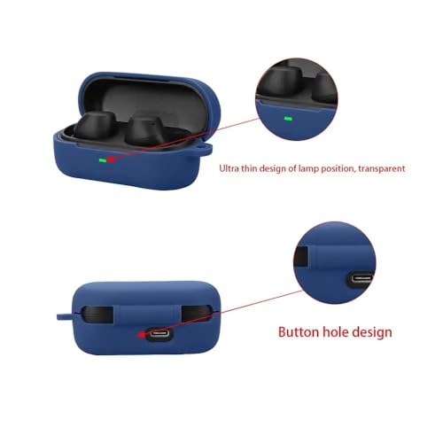 Image of Silicone Cover Compatible with Sony WF C510 Case - Shockproof, Anti-Slip (Bluetooth Earbuds and Charging case not Included) (Black)