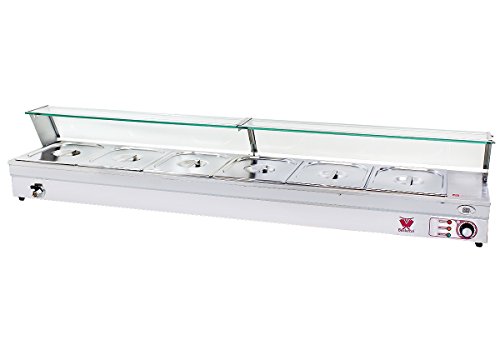 Beeketal 'HTB-6' Profi Gastro Bain Marie Speisewärmer mit Theke inkl. 6 x (GN) 1/2 Edelstahl Gastronorm Behälter mit… – Bild 3