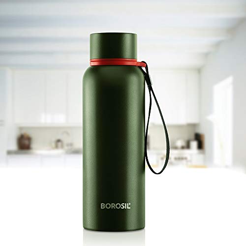 Image of Borosil - Stainless Steel Hydra Trek - Vacuum Insulated Flask Water Bottle, 500 ML, Green & Stainless Steel Hydra Bolt Trans - Vacuum Insulated Flask Water Bottle, Blue, 1L