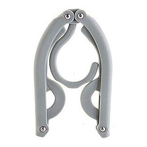 ReFaXi 10 Pieces Folding Hanger, Portable Retractable Outdoor Travel Folding Clothes Hanger Non-Slip (blue)