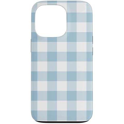 iPhone 13 Pro Cyan Blue Gingham Plaid Rustic Pattern AEH586 Case Cover