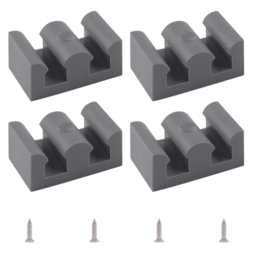 INCREWAY 4PCS Framed Sliding Silicone Door Bumpers Suitable for All Kinds of Shower Glass Moving Doors Clear Shower Doors (Grey)
