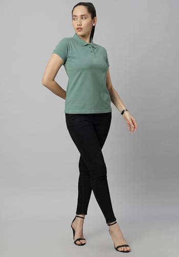 Wear Your Opinion Womens Polo Collar Neck T-Shirt Top (Design: Solid)