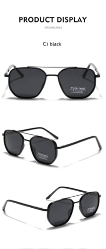 Zen Zest Sunglasses, Metal Square Frame Sunglasses, Retro Gradient Sunglassess Uv400 Protection, Square Polarized4