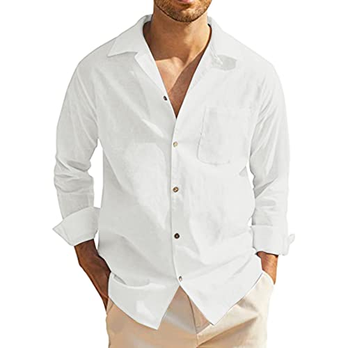 shirt 綿麻シャツ Chenyoulan メンズ リネンシャツ オシャレ カッコイイ ストリート シンプル ロング カジュアル ビジネスシャツ スリムフィット ワイシャツ メンズyシャツ 春秋 モノトーン ファッション ゴルフ ウェア 服 トップス 洋服 スクール 大人 襟付き フィット ビジネスカジュアル 春服 男性 紳士 ボーイズ 長袖 無地 麻シャツ 綿麻 細身 窮屈感ゼロ カジュアルシャツ 開襟シャツ 通気快適 吸汗速乾 オシャレ 通勤シャツ 半袖 トップス 薄手 tシャツ ワイシャツ 大きいサ