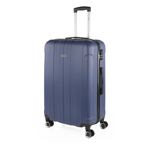 ITACA Maleta de Viaje Rígida ABS, Azul Vaquero, 73 cm