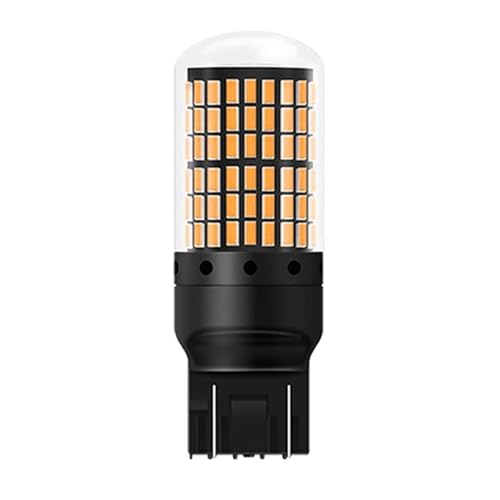 IPEVMLZ Bombilla LED 12V 15W 144SMD CANBUS 1156 BA15S BAU15S 7443 W21W para Luz De Freno Intermitente Y De Estacionamiento(Amarillo,7443-2 PCS)