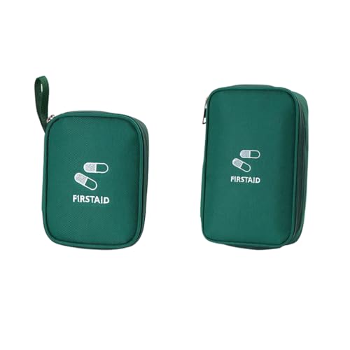 Mini kit de primeros auxilios, 2 pequeños botiquines médicos de primeros auxilios para coche, hogar, oficina, viajes, camping, deportes, kit básico de supervivencia para viajes (verde)