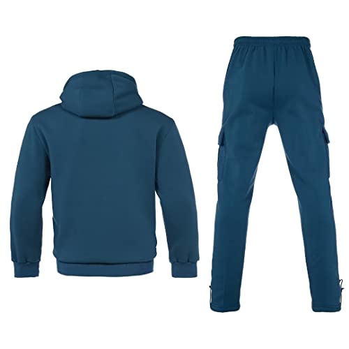 Men's Tracksuit Sets Outfit Activewear Full Zip Fleece Hoodie Jacket Cargo Sweatpant 2 Piece Casual Sweatsuit4