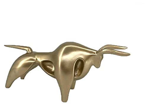 Statue de veau abstrait RLKHXBS figurine animalière artisanale en résine de haute qualité