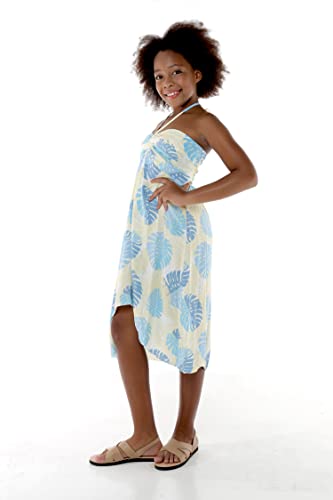 Girl Hawaiian Halter Dress in Pacific Palm Cream4