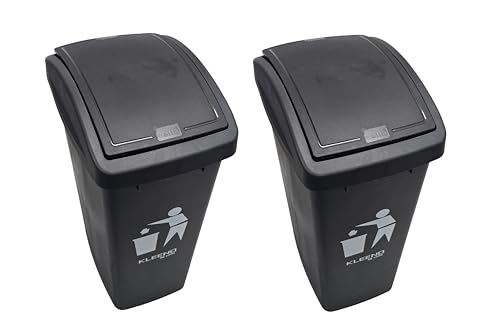 Image of Cello Plastic Garbage Swing-Lid Dustbin 48 Ltr, Black / /Black (COMBO)