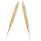 LALADEFIEE Pendientes Colgantes con Borla de Cadena Dorada para Mujer Diseño Punk sin Perforación Ligeros y Duraderos Accesorios de Moda para Uso Diario y Ocasiones Especiales