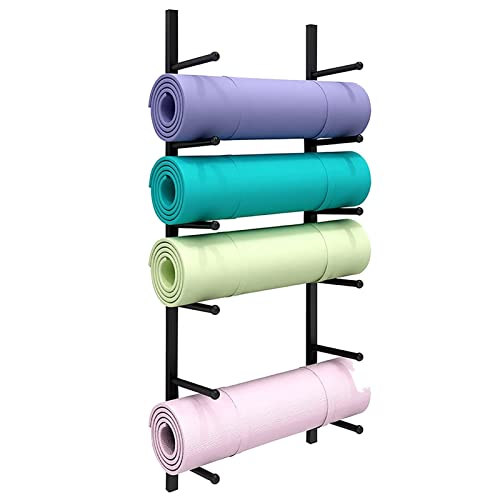 Support mural tapis de yoga pour optimiser l'espace de votre studio de sport à la maison
