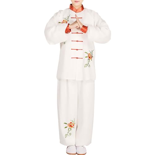 G-LIKE Tai Chi Unisex Trainingsanzug – Traditionelle Chinesische Kampfkunst Taiji Kung Fu Wing Chun Wushu Frühling Sommer Training Performance Langarm Uniform Stickerei Anzug für Damen Herren
