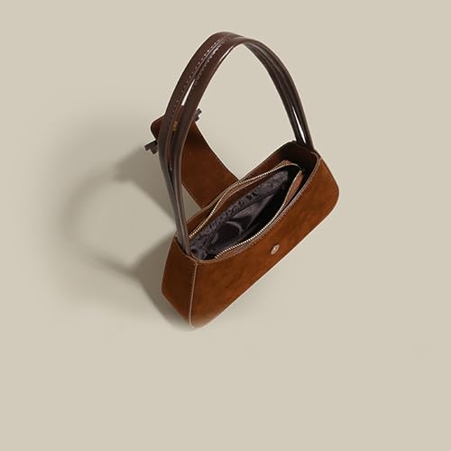 Small Shoulder Bags for Women Suede Handbag Cute Bow Purse Y2K Suede Hobo Handbag Clutch Underarm Purse3