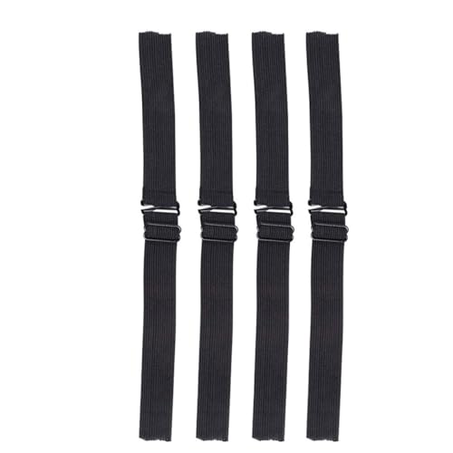 SUPVOX Bandas Elásticas para Peluca Mujer Negras, 4 Piezas Ajustables de Poliéster Borde de 2,5 Cm, Correas Resistentes y Cómodas para Uso Diario, Salón de Belleza y Viaje