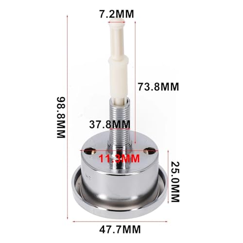 Bouton poussoir chasse d'eau chromé type 280 avec double commande économie d'eau durable